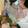 Flower Choker Necklace Soft Fabric Material Flower Choker Rose Ribbon Necklaces Cloth Accessories for Women Teen Girls