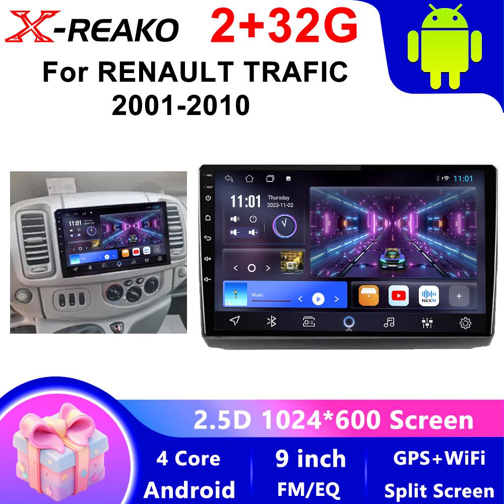 

X-REAKO Автомобильный видеоплеер для Renault trafic 2001-2010 GPS-навигация Встроенный DSP Carplay Автомагнитола Головное устройство Android 4core-2+32g