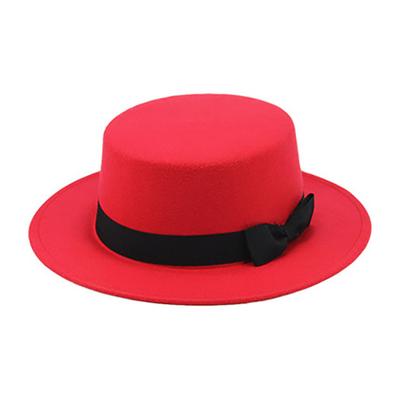 Vintage klobouk ve stylu britského luku s plochým vrškem pro pár, pánský klobouk se širokou plochou krempou, vlněný termo klobouk