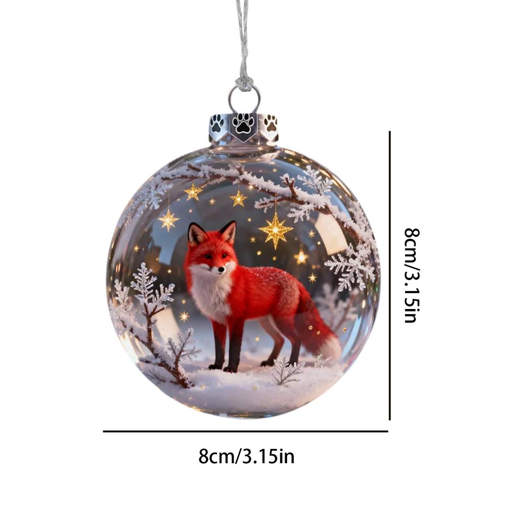 Christmas Balls Ornaments 3D Animal Ball Festive Decoration Holiday Decor Pendant Ornament for Wall Study Office Wreath Mantel