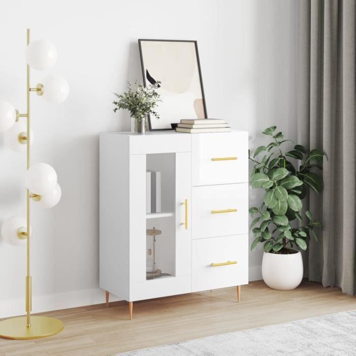 VidaXL Buffet Blanc brillant 69,5x34x90 cm Bois d'ingénierie 828030