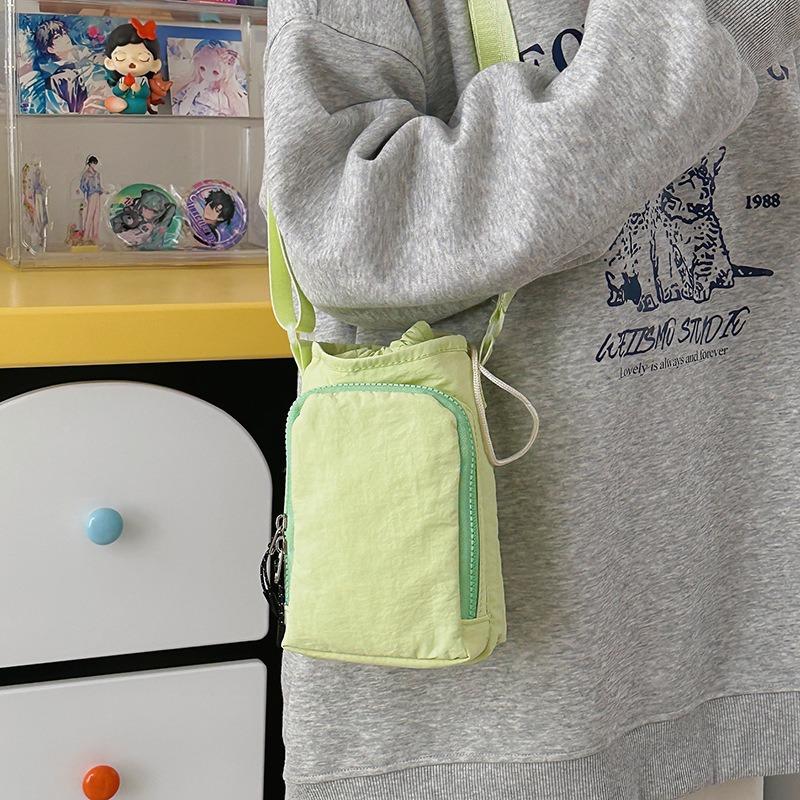 Sports small satchel multi-functional men's and women's casual shoulder mobile phone bag lightweight running drawstring water cup bag