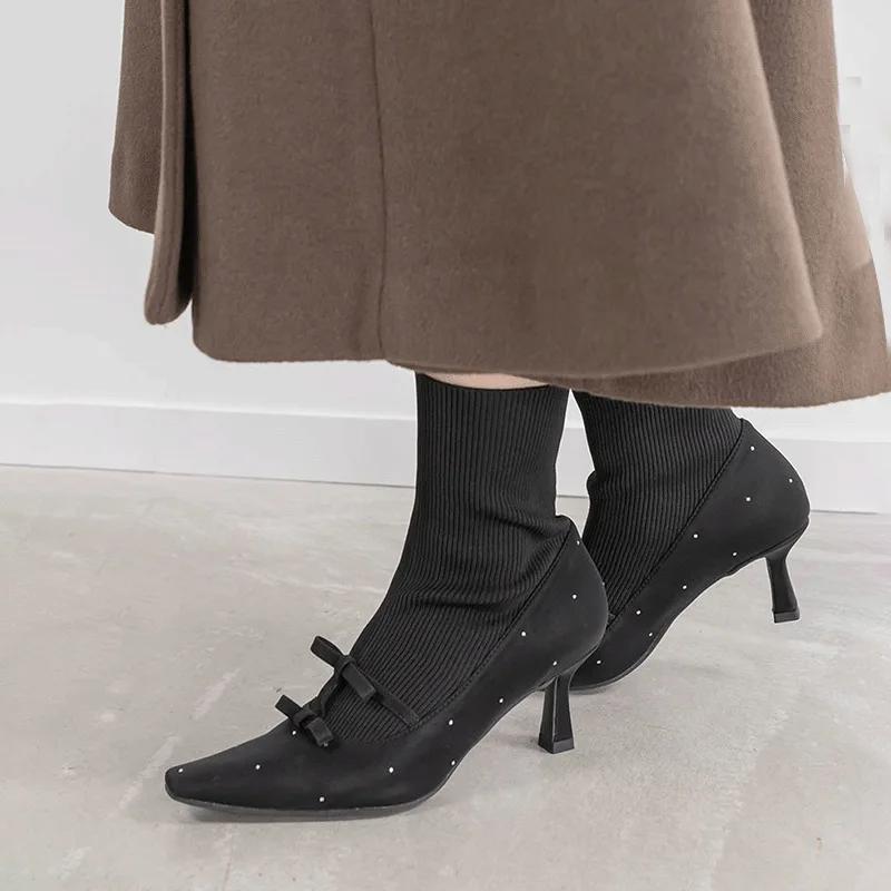 Fashion Luxury Design Rhinestones Ankle Boots 2025 New Women's Boots Sexy Pointed Thin High Heels Elegant Party Dress Women Shoes Botas