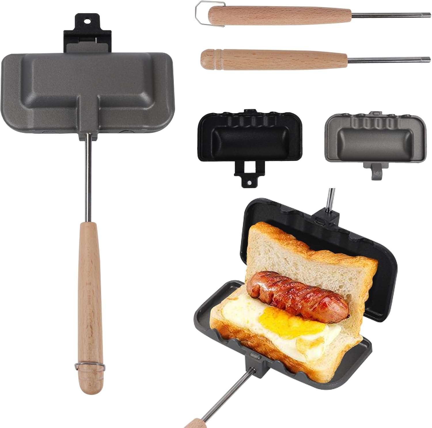 Maker Pan, Double-Sided Sandwich Baking Pan Nonstick Sandwich Maker Flip Grill Pan Grilled Cheese Maker for Br United States