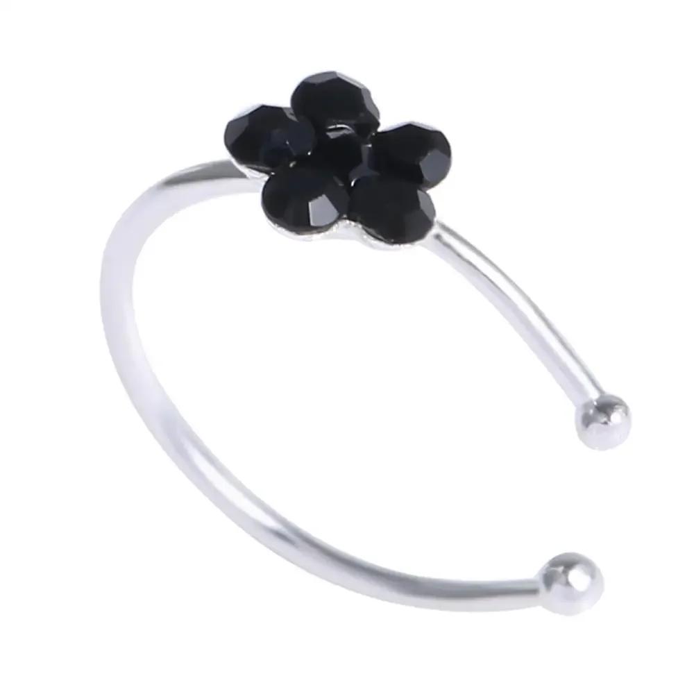 1pc Non Piercing Flower Clip Nose Ring Fake Hoop Earring Stainless Steel Ear Cuff Without Holes Body Jewelry