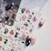 5D Nail Stickers Dark Style Nails Sticker Pink Pumpkin Halloween Self Adhesive Nail Art Stickers DIY Manicure Decorations Decals