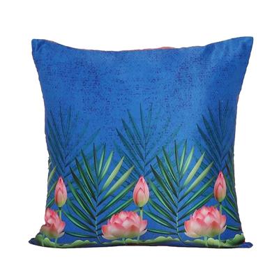 KOKO MAISON INC Indian Lotus Polystain Cushion Cover | Flap Closure | Digital Printed