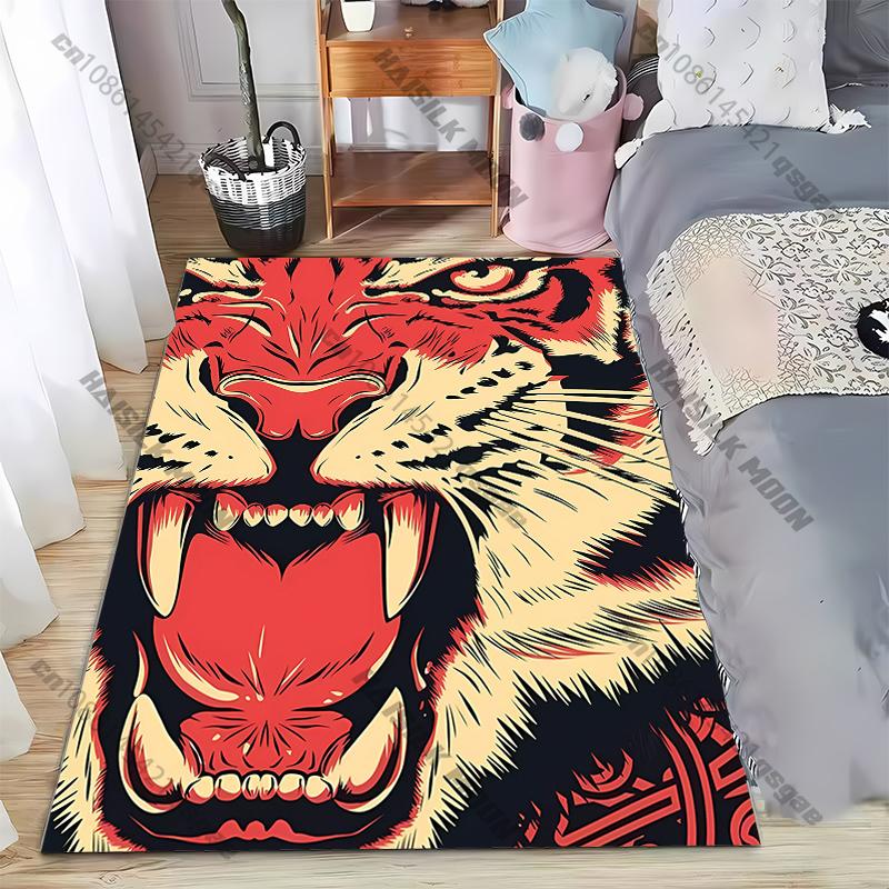 15 Sizes Japanese Tiger Pattern Painting Printed Carpet Fashion Mat Non -slip Carpet Rug Outdoor Carpet Door Mat Play Mat Gift