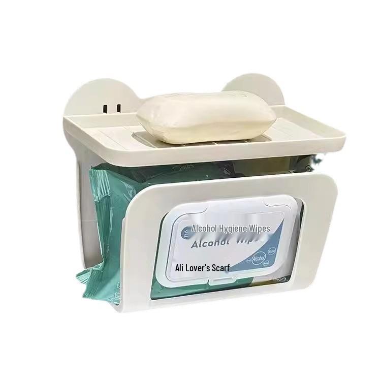 Luxury Wall-Mounted Waterproof Toilet Paper Dispenser with Storage - No Drilling Required