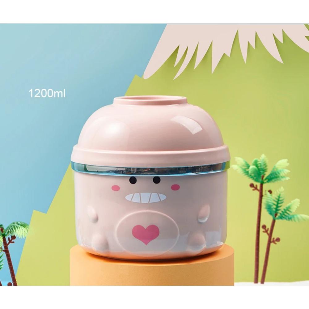 Bol Ramen Rață Drăguță 900/1200ml cu Capac Oțel Inoxidabil Kawaii Strat Dublu Bucătărie Tăiței Salată Fructe Orez Supă Veselă
