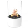 Glass Desktop Alcohol Fireplace Lamp Indoor Outdoor Real Fire Stainless Steel Round Bar Ambience