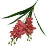 One Artificial Cymbidium Orchid Branch Two Forks 3D Print Latex Phaenopsis Flower