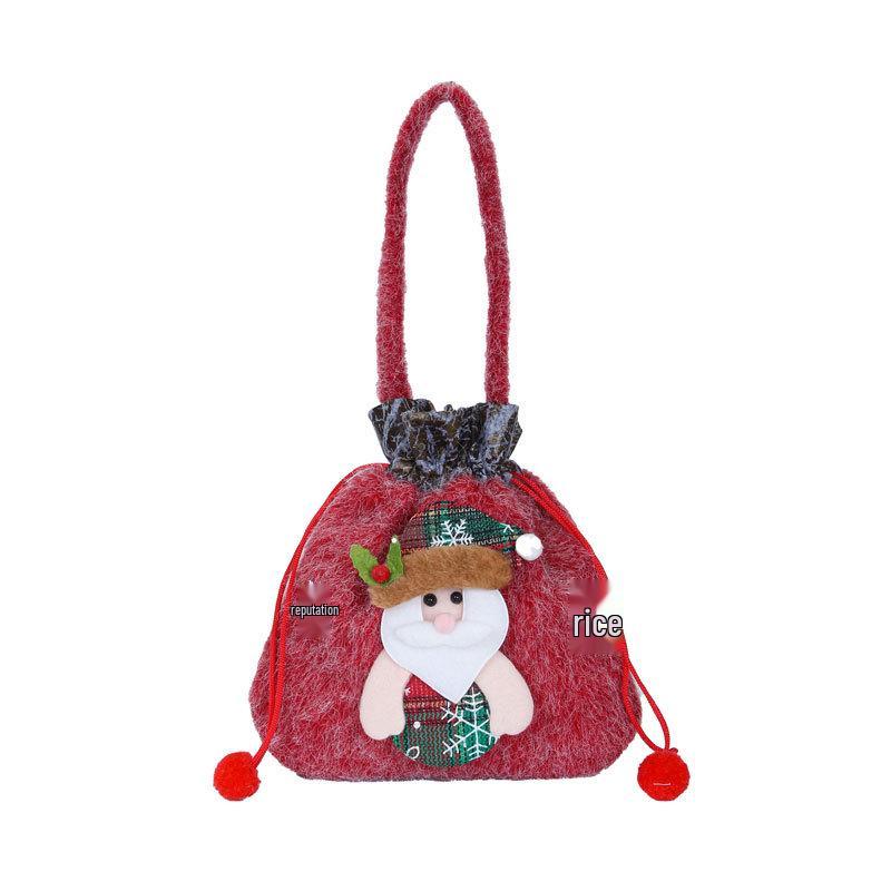 Internationale Weihnachts-Jutesack-Geschenktüten-Ornamente: Zeichentrick-Apfel- und Süßigkeitstüten für den Kindergarten