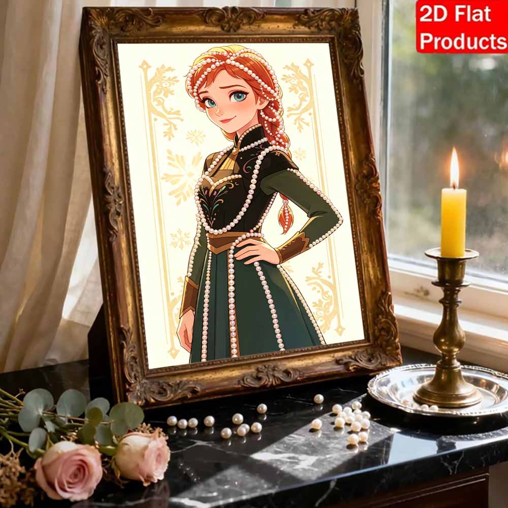 Disney Pearl Painting Frozen 2 Anna Handmade DIY Pearl Gemstone Painting Pictures Crafts Special Shape Home Wall Decoration