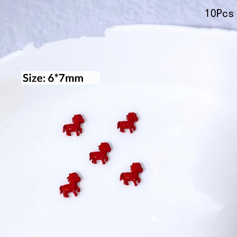 3DCartoon Alloy Pony Nail Accessories Stylish Three-dimensional Horse Nail Decoration For Girls Manicure Accessories