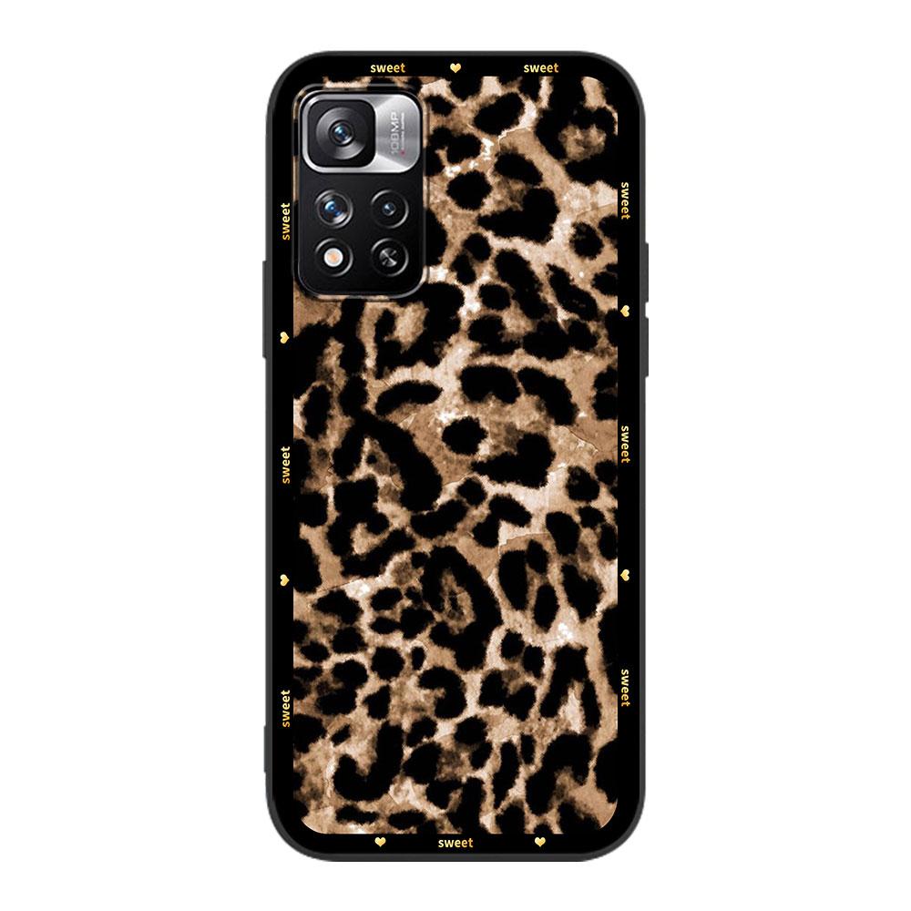 Case for Xiaomi Redmi Note 12 9S 8 10 11 Pro 10C 9C 9A 8T 8A 10S 11T 11E 9T 9i Black Silicone Phone Cover Animal Leopard Print