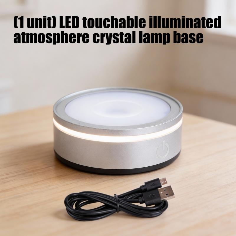 Multiple Color Changing Touch Control LED Crystals Lamp Base with Adjustable Brightness for Atmospheres Lighting