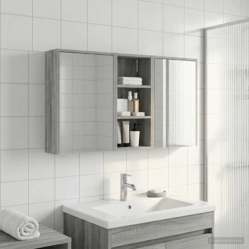 Bathroom Cabinet Set 3 Pcs 116 X 16 X 62.5 Cm Engineered Wood