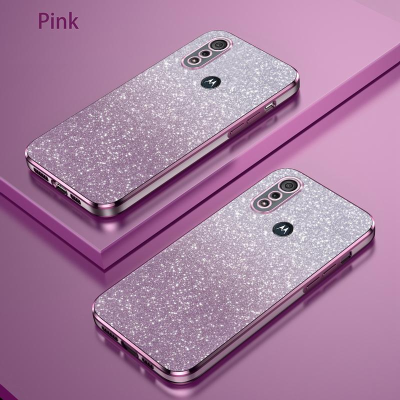Fashion Bling Glitter Colorful Phone Case For Motorola Moto E6S 2020 Shockproof Soft Plating Protection Cover Moto E6S Cases