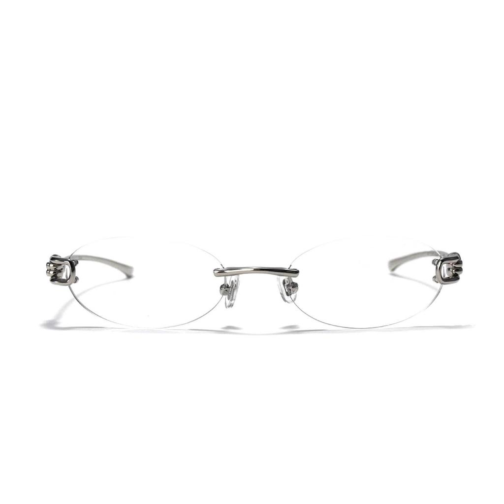 GM Musubi Frame Women's Rimless Cat Eye Metal Glasses - High-End Style by Wang Jiaer