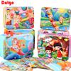 100 Pieces Wooden Toys Puzzle Kids Toy Cartoon Animal Wood Jigsaw Puzzles Child Early Educational Learning Toys for Children