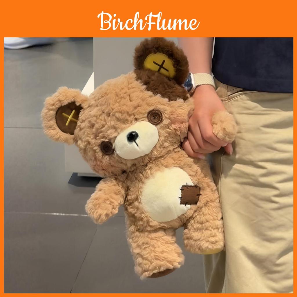 Plush Bear Toy With Button Embellishments For Kids Playroom Decor