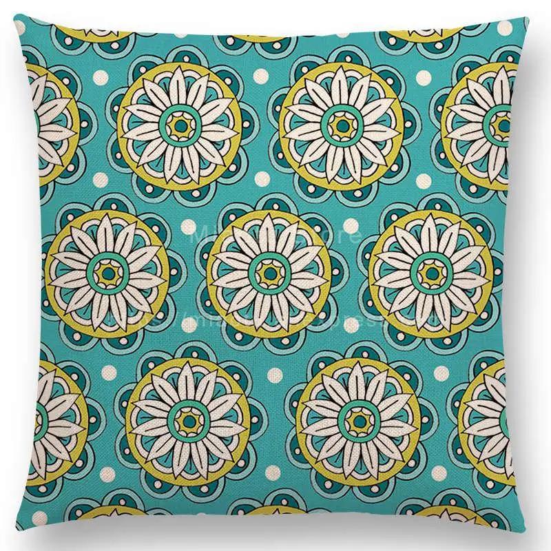 Neueste Boho Bunte Blumen Kissenbezug Rosa Regenbogen Lebhaft Floral Mandalas Musterdesign Begeisterung Drucke Kissenbezug