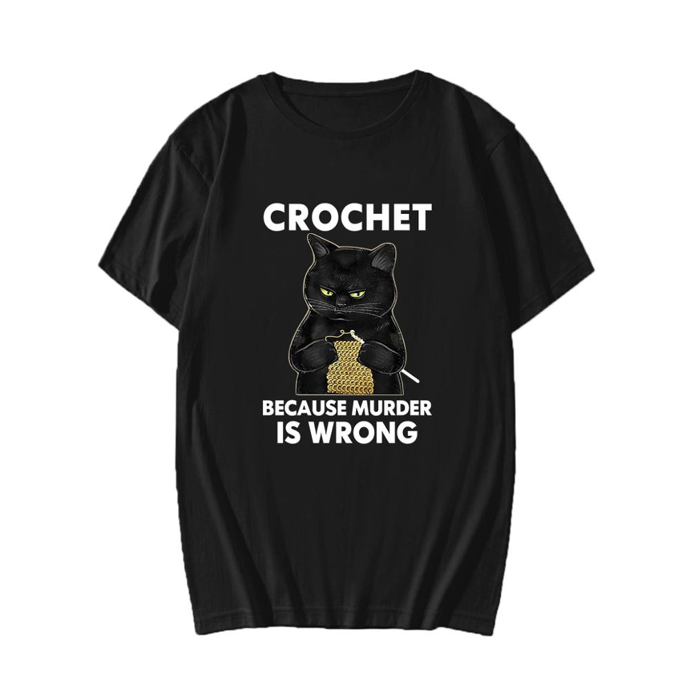 Cheap Flc Unisex 100 Cotton Black Cat T Shirt Men Clothing Funny