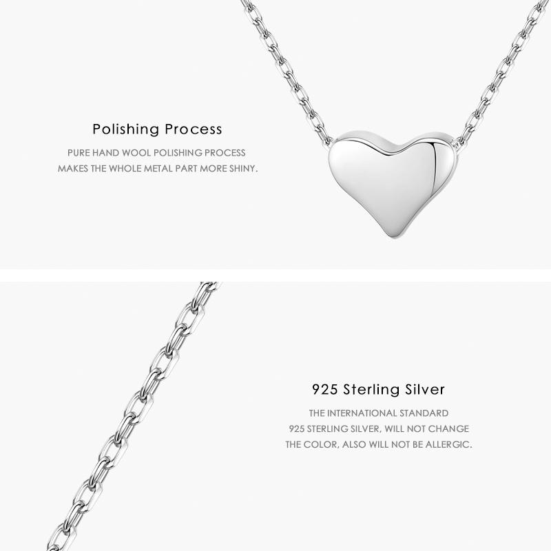 MODIAN Minimalism 925 Sterling Silver Exquisite Heart Necklace Pendant For Women Wedding Engagement Fine Jewelry