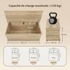 Storage Chest, Storage Bench with Hinged Lid and Safety Hinges, 100 X 40 X 40 Cm, Natural