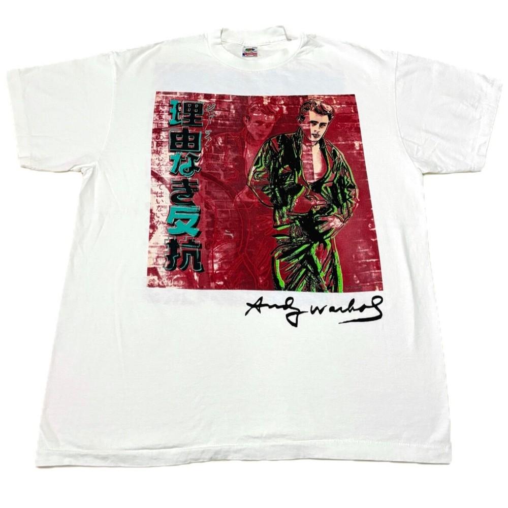 James Dean Andy Warhol Vintage XL Single Stitch White Rare Art T-Shirt REPRINT
