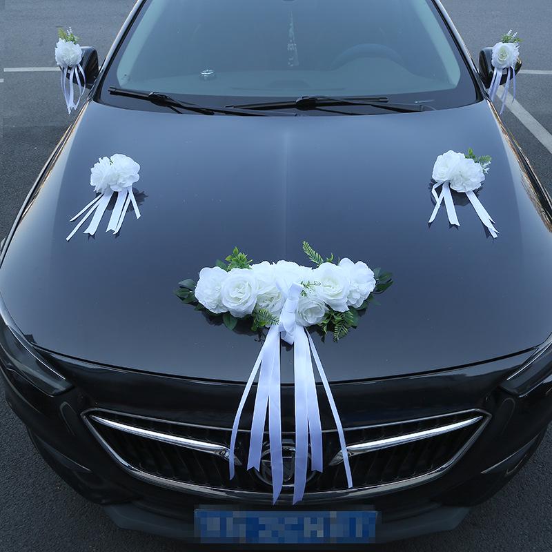 

Wedding Car Decoration Front Simulation Flowers Set