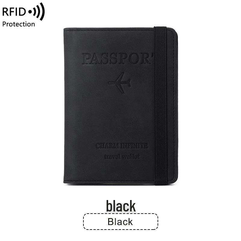 RFID-Blocking PU Leather Passport Holder: Chic, Multifunctional Travel Document Case