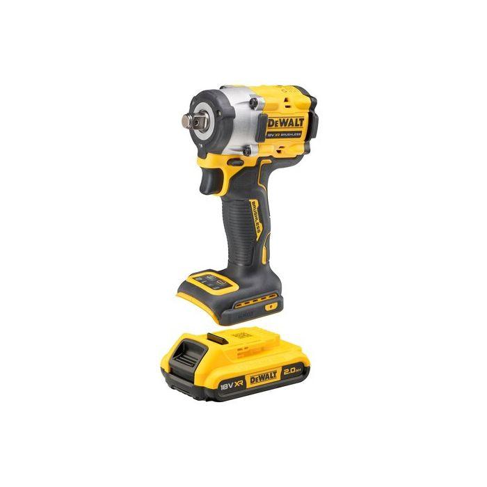 Boulonneuse à chocs 1/2' XR 18V 2Ah li-ion brushless DEWALT jonc de sécurité - DCF921D2T-QW