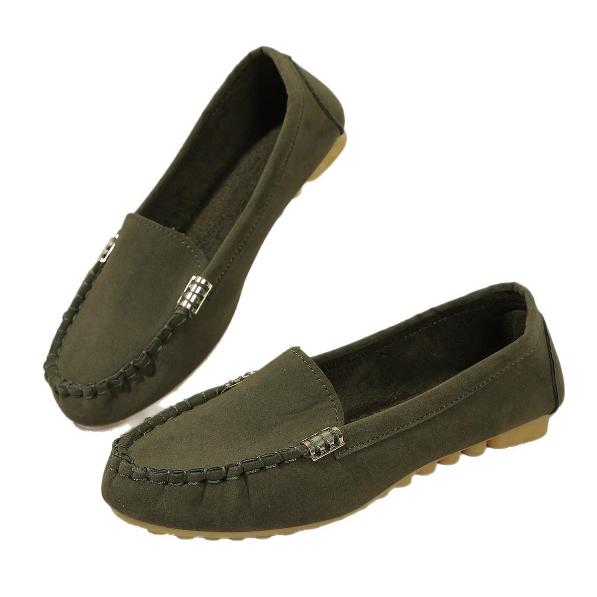 Fashionable Women s Shoes Cloth Shoes Soft Soles Soft Surfaces Single Step Shoes 35 армия зеленый 1250₽