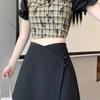 2024 Summer High Waist Plus Size Chinese Style Irregular Skirt Shorts - Slimming Midi Design