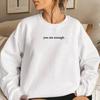 Popular You Are Enough Dear People Casual Crew Neck Long Sleeve Printed Fleece Sweater