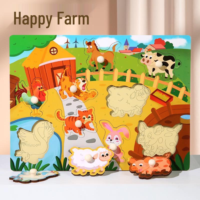 Wooden Educational Baby Building Blocks Puzzle: Early Learning Hands-on Matching Toy