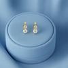 Graduated Triple Stone Stud Earrings Earrings - 925 Sterling Silver Yellow Plated