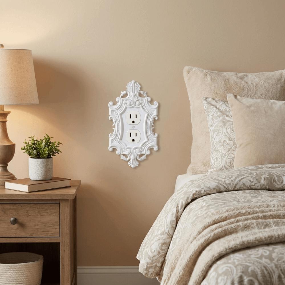 Toggle Light Switch Plate Cover Carved Decorative Wall Switch Frame Bedroom