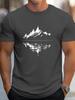 Mountain Lake Reflection Graphic Tee Men Breathable Cotton Casual Short Sleeve TShirt