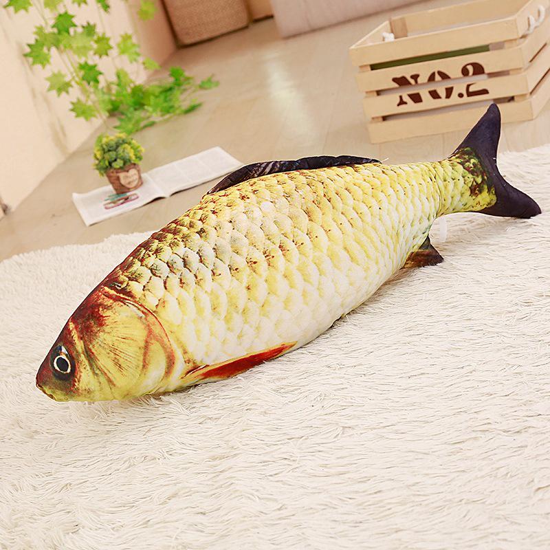Plush Catnip Fish Toy & Teasing Stick for Cats