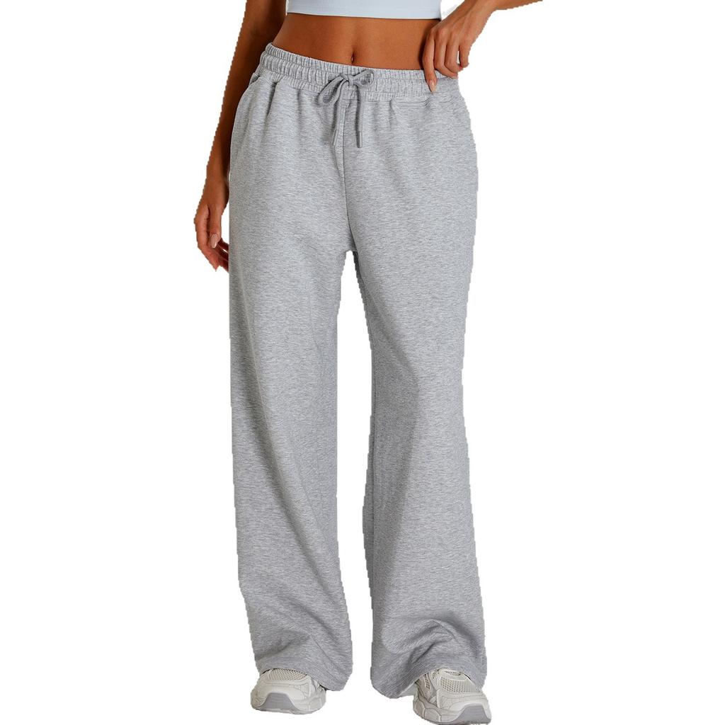New Casual Versatile Wide Leg Pants For Women'S Outdoor Sports, Elastic Drawstring Pants, Loose Yoga Fitness Pants