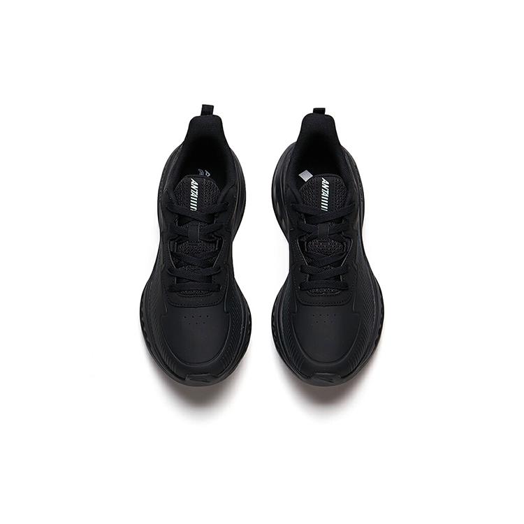 New Anta Cushioning Breathable Lightweight Wear Resistant Coverage Slip Resistant Low Top Running Shoes Men's Pure Black 112135568-10