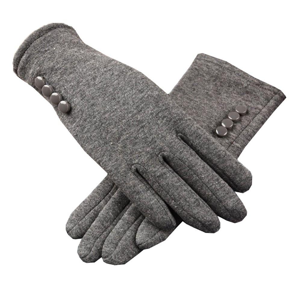 Solid Color Full Finger Mittens Fleece Warm Golves Autumn Winter Touch Screen Gloves  Outdoor Sport