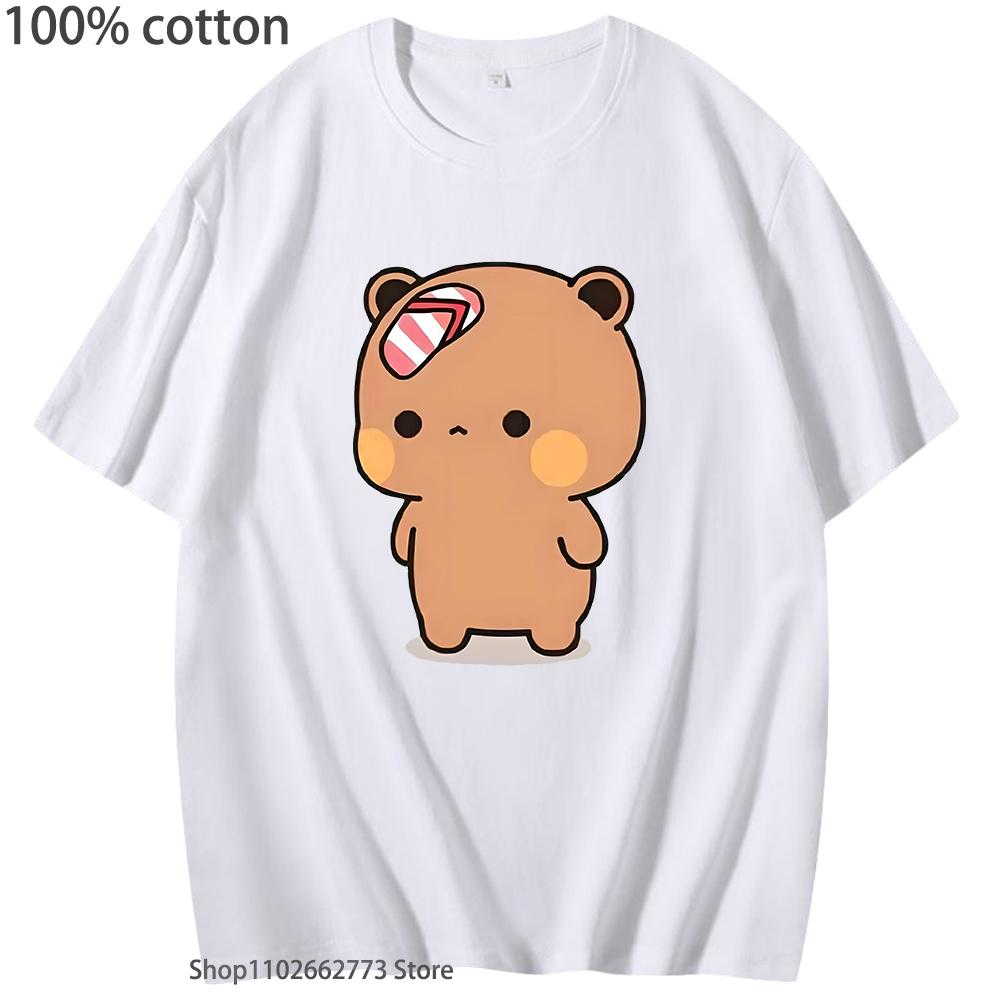 Cute Dudu Was Threw Flip T-Shirts Flops By Bubu Since He Teases Bubu Graphic Shirt Kawaii Panda Bear Women Men Cotton Tees