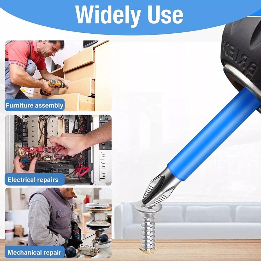 7PCS/Set Hex Shank Cross Bit Wear-resistant High Hardness Magnetic Screwdriver Bit Set Anti-Slip PH2 Screwdriver Bits