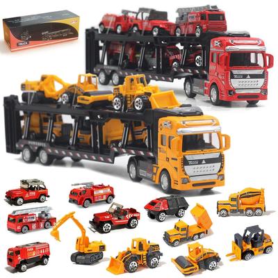 Jecimco Toy Car Set for Miniature Educational Construction Vehicles Ladder Boys and Birthday Indoor Play Construction Vehicle Set Kids Cars, Toy,