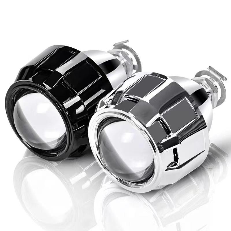 2.5 Inch Universal Bi Xenon HID Projector Lens Silver Black Shroud H1 Xenon LED Bulb H4 H7 Motorcycle Car Headlight