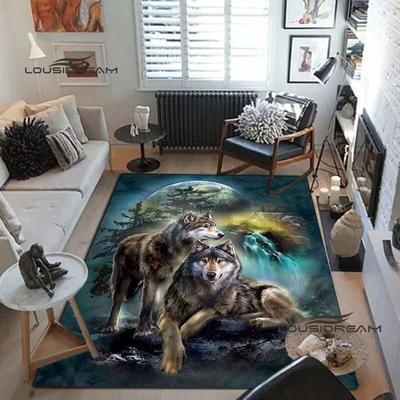 Wolf Art Teppiche und Vorleger, 3D-Druck, Tierteppich, Bodenmatte, Wohnzimmer, Schlafzimmer, großer Bereich, weicher Teppich, Kinderzimmerteppich